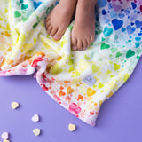 Macaron + Me Plush Blanket - Rainbow Hearts - Let Them Be Little, A Baby & Children's Clothing Boutique