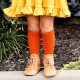 Little Stocking Co. Lace Top Knee Highs - Persimmon - Let Them Be Little, A Baby & Children's Clothing Boutique