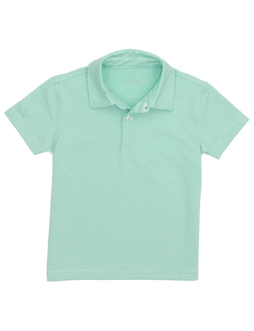 Properly Tied Gulfport Polo - Seafoam Stripe - Let Them Be Little, A Baby & Children's Clothing Boutique