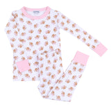 Magnolia Baby Long Sleeve PJ Set - Tiny Football Pink - Let Them Be Little, A Baby & Children's Clothing Boutique