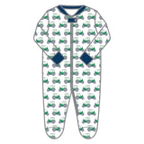 Magnolia Baby Printed Zipper Footie - Tractor - Let Them Be Little, A Baby & Children's Boutique