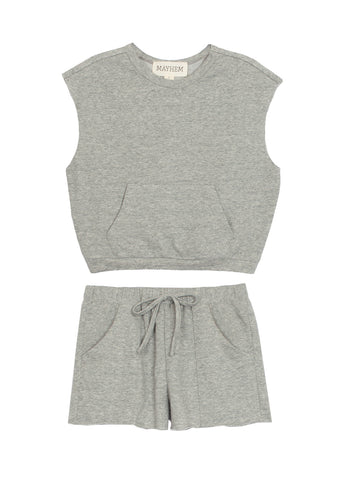 Mayhem Candy Cabana Terry Knit 2 Piece Set - Grey - Let Them Be Little, A Baby & Children's Clothing Boutique