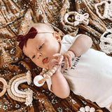 Chewable Charm Macrame Rainbow Teether - Tan + Blush - Let Them Be Little, A Baby & Children's Boutique