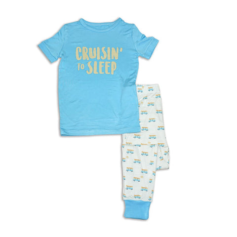 Silkberry Baby Bamboo Short Sleeve Pajama Set - Surf/Sunset Cruising Print - Let Them Be Little, A Baby & Children's Boutique