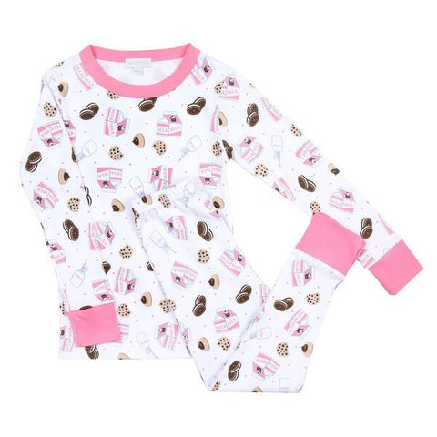 Magnolia Baby Long Sleeve PJ Set - Cookies & Milk Pink - Let Them Be Little, A Baby & Children's Boutique