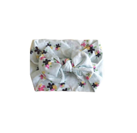 Poppy Knots Floral Classic Bow - Light Blue - Let Them Be Little, A Baby & Children's Boutique