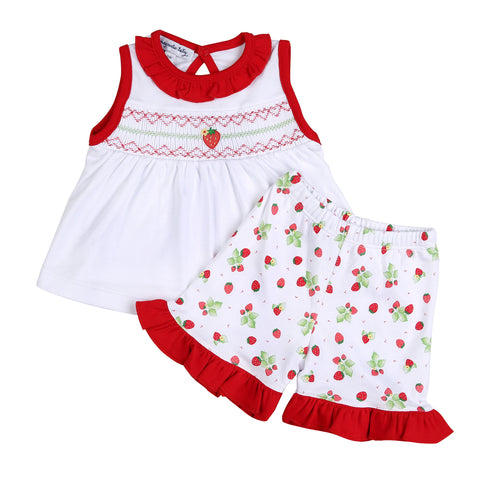 Magnolia Baby Smocked Printed Sleeveless Shorts Set - So Berry Cute - Let Them Be Little, A Baby & Children's Clothing Boutique