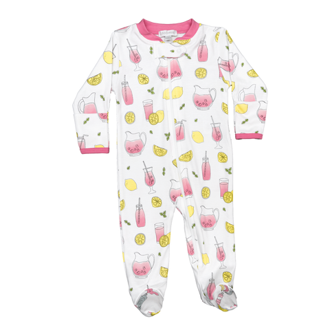 Baby Noomie Zipper Footie - Pink Lemonade - Let Them Be Little, A Baby & Children's Clothing Boutique