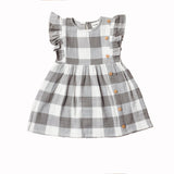 City Mouse Side Button Dress - Silver Check - Let Them Be Little, A Baby & Children's Clothing Boutique