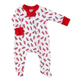 Magnolia Baby Printed Zipper Footie - Christmas Traditions - Let Them Be Little, A Baby & Children's Clothing Boutique