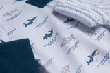 Magnolia Baby Printed Zipper Footie - Shark Tooth - Let Them Be Little, A Baby & Children's Boutique