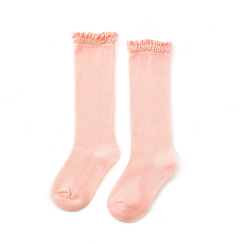 Little Stocking Co. Lace Top Knee Highs - Pale Peach - Let Them Be Little, A Baby & Children's Clothing Boutique