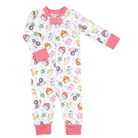 Magnolia Baby Zipped PJ Romper - Barnyard Bunch - Let Them Be Little, A Baby & Children's Clothing Boutique