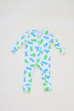 Little Pajama Co. Zip Convertible Romper - Blue & Green Chicks - Let Them Be Little, A Baby & Children's Clothing Boutique