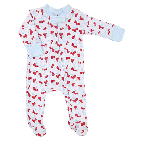 Magnolia Baby Printed Zipper Footie - Sweet Cherries - Let Them Be Little, A Baby & Children's Clothing Boutique