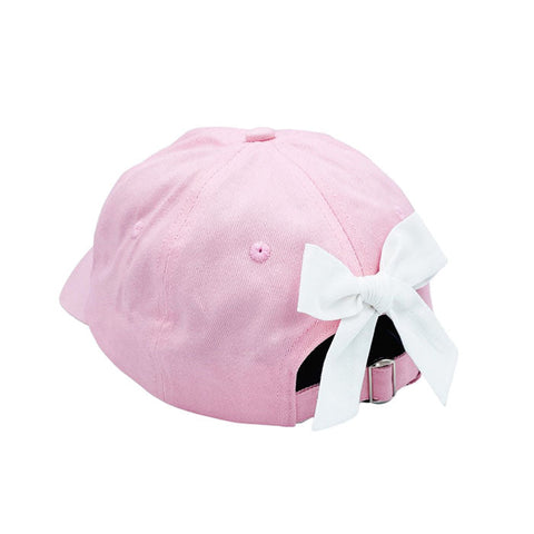 Bits & Bows Baseball Hat Palmer Pink w/ White Bow - Blank - Let Them Be Little, A Baby & Children's Clothing Boutique