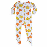 Sweet Bamboo Piped Zipper Footie - Leaves Grey - Let Them Be Little, A Baby & Children's Clothing Boutique