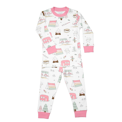 Baby Noomie 2 Piece Long Sleeve PJ Set - Pink Camping - Let Them Be Little, A Baby & Children's Clothing Boutique