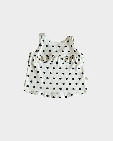 Baby Sprouts Ruffle Tank - Dots in Black - Let Them Be Little, A Baby & Children's Clothing Boutique