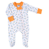 Magnolia Baby Printed Zipper Footie - Picking Pumpkins Blue - Let Them Be Little, A Baby & Children's Clothing Boutique