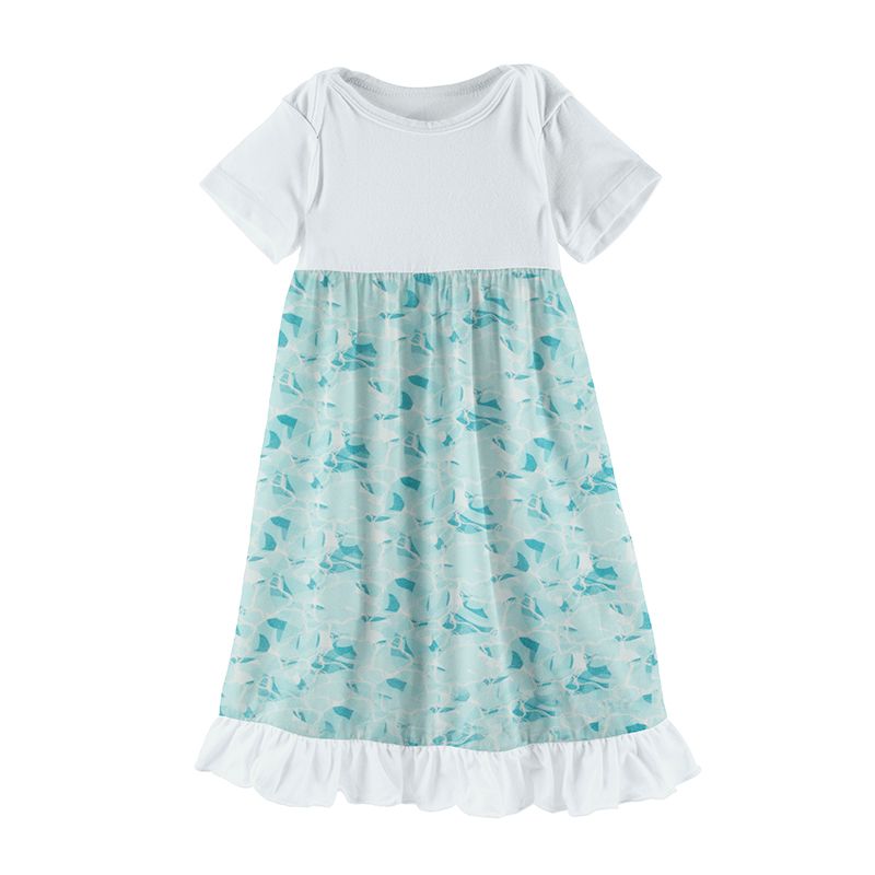 Kids' Girl's Lily Floral Print Short-sleeve Dress In Lilies Print