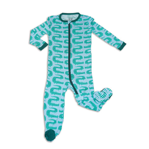 Silkberry Baby Bamboo Zip up Footed Sleeper - ZigZag Croc - Let Them Be Little, A Baby & Children's Boutique
