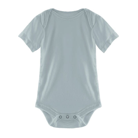 Kickee Pants Solid Short Sleeve One Piece - Pearl Blue - Let Them Be Little, A Baby & Children's Clothing Boutique