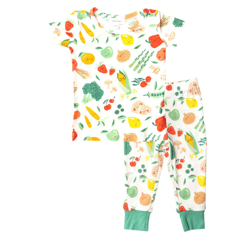 Angel Dear Short Sleeve 2 Piece PJ Set - Veggie Life - Let Them Be Little, A Baby & Children's Clothing Boutique