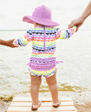 RuffleButts Rash Guard One Piece - Rainbow Scallop - Let Them Be Little, A Baby & Children's Clothing Boutique