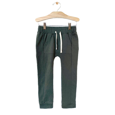 City Mouse Slim Kangaroo Pocket Joggers - Spruce - Let Them Be Little, A Baby & Children's Clothing Boutique