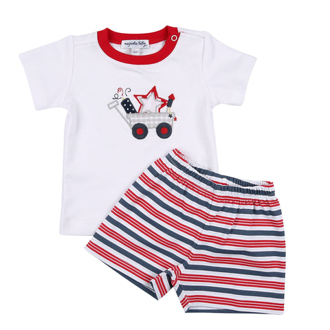 Magnolia Baby Applique Short Sleeve Tee w/ Shorts Set - 4th of July Wagon - Let Them Be Little, A Baby & Children's Clothing Boutique