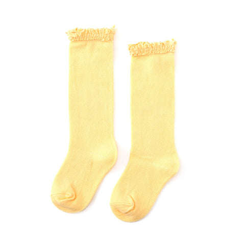 Little Stocking Co. Lace Top Knee Highs - Sunshine - Let Them Be Little, A Baby & Children's Clothing Boutique