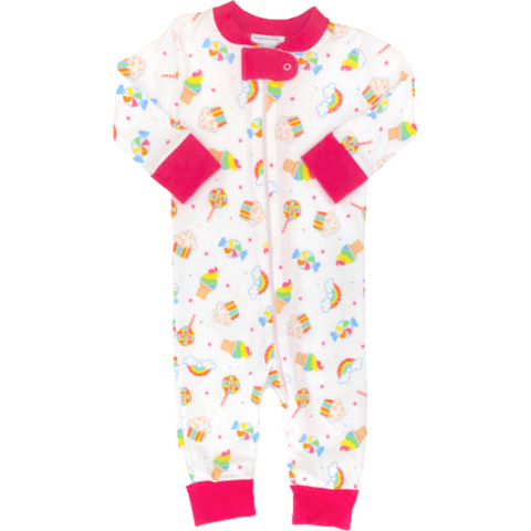 Magnolia Baby Zipped PJ Romper - Rainbow Treats - Let Them Be Little, A Baby & Children's Boutique
