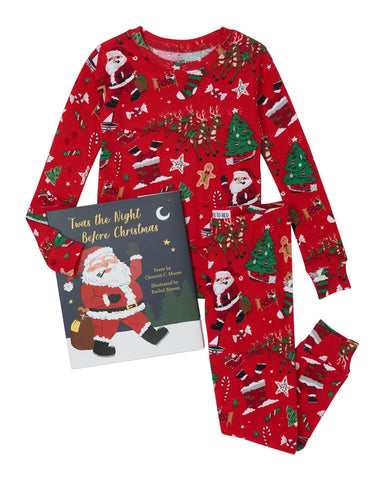 Books to Bed Fitted Two-Piece Pajamas & Book Set - Twas the Night Before Christmas - Let Them Be Little, A Baby & Children's Clothing Boutique