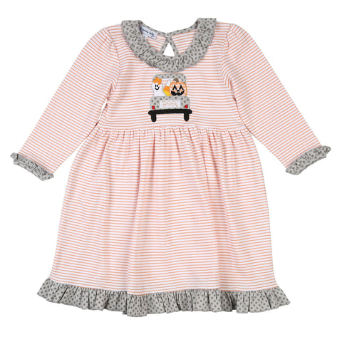 Magnolia Baby Long Sleeve Applique Dress - Trunk and Treat - Let Them Be Little, A Baby & Children's Clothing Boutique