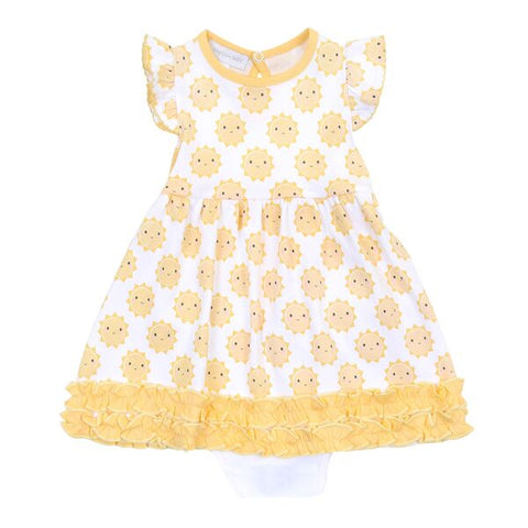 Magnolia Baby Printed Ruffle Dress Set - Sunshine - Let Them Be Little, A Baby & Children's Boutique