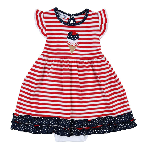 Magnolia Baby Applique Flutter Sleeve Dress - 4th of July Ice Cream - Let Them Be Little, A Baby & Children's Clothing Boutique
