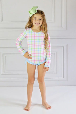 Swoon Baby Rashguard Swimmy - 2217 Watercolor Gingham Collection - Let Them Be Little, A Baby & Children's Clothing Boutique